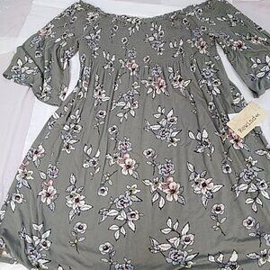Women's juniors smocked flare mididress nwt size xl
